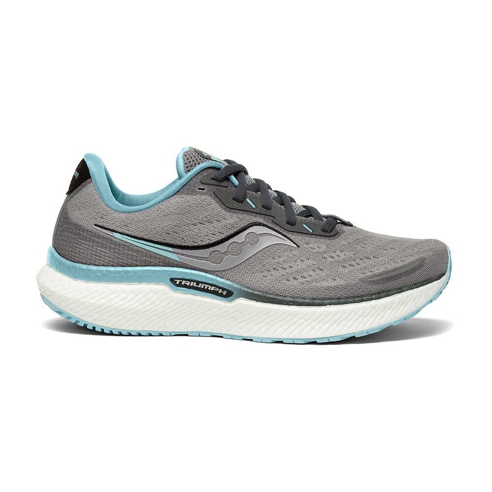 SAUCONY WOMEN'S TRIUMPH 19 RUNNING SHOE, ALLOY/POWDER, 10 WIDE